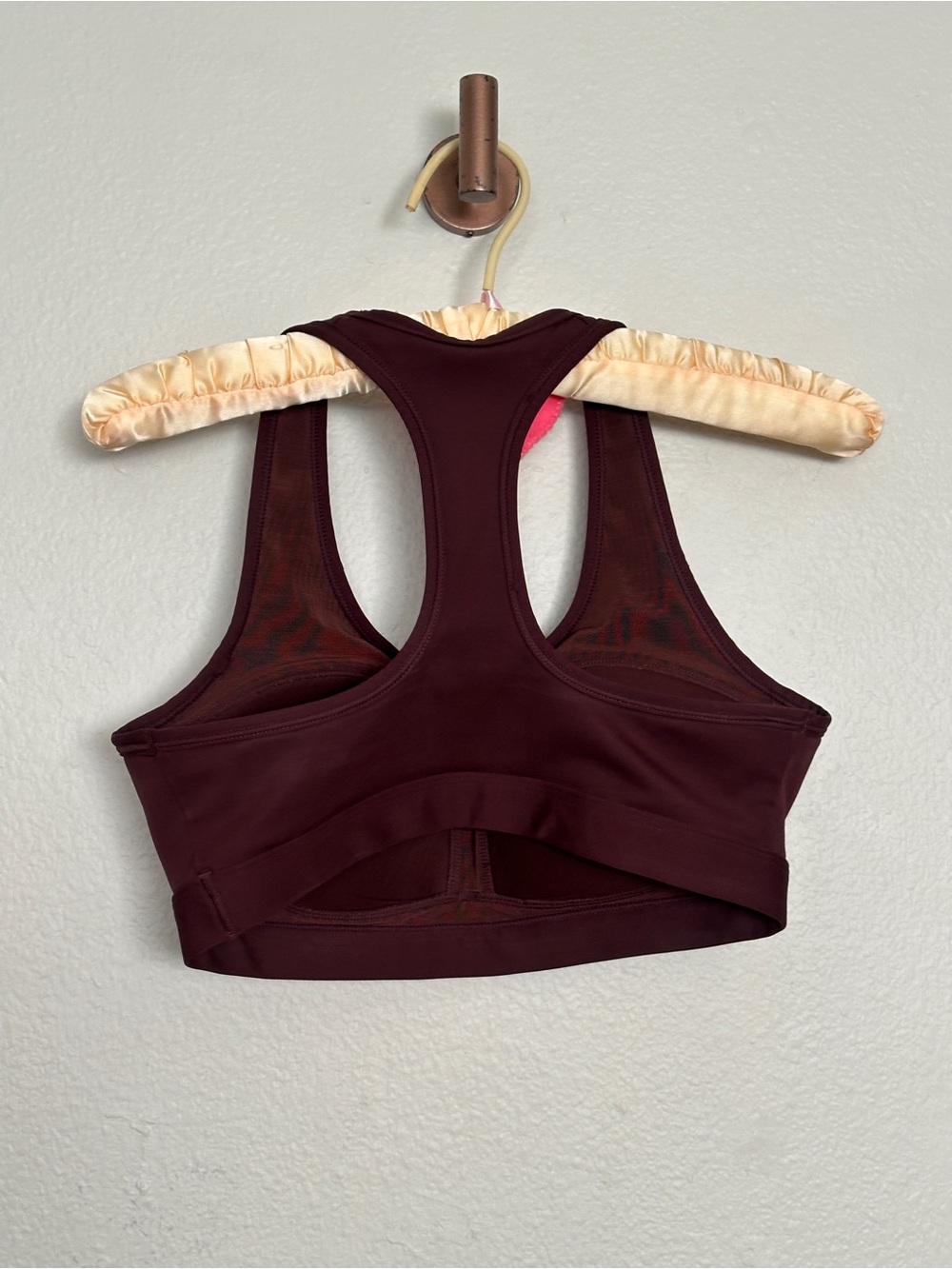 Nike Dri-FIT Small Swoosh Brown Padded Racerback Sports Bra - Picture 3 of 8